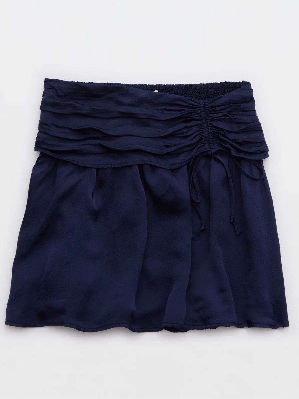 Aerie Uptown Mini Skirt - Navy Satin